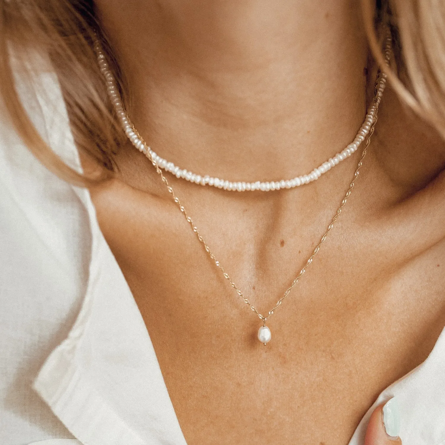 Perlenketten | Filigrane Ketten | Hey Happiness Kette mit Perle Sterlingsilber