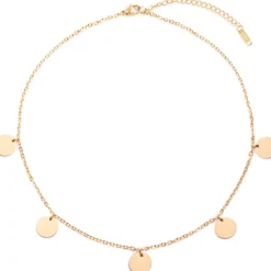 Filigrane Ketten | Hey Happiness Kette mit Plättchen „Happiness“ in farbe Gold