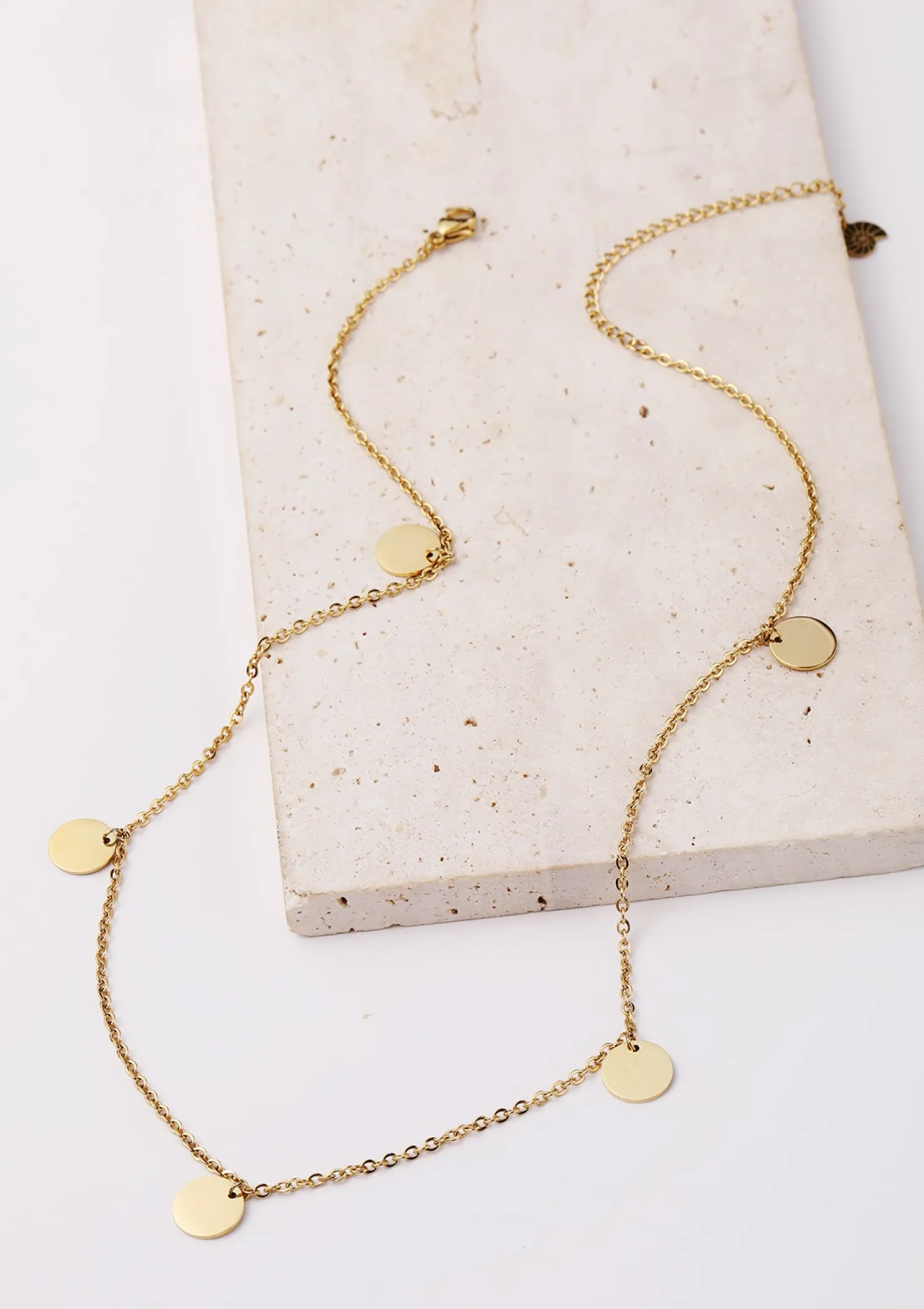 Filigrane Ketten | Hey Happiness Kette mit Plättchen „Happiness“ in farbe Gold