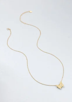 Filigrane Ketten | Hey Happiness Kette mit Schmetterling Anhänger Sterlingsilber in Gold