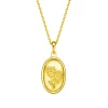 Filigrane Ketten | Hey Happiness Kette Ovaler Rose Anhänger Sterlingsilber in Gold