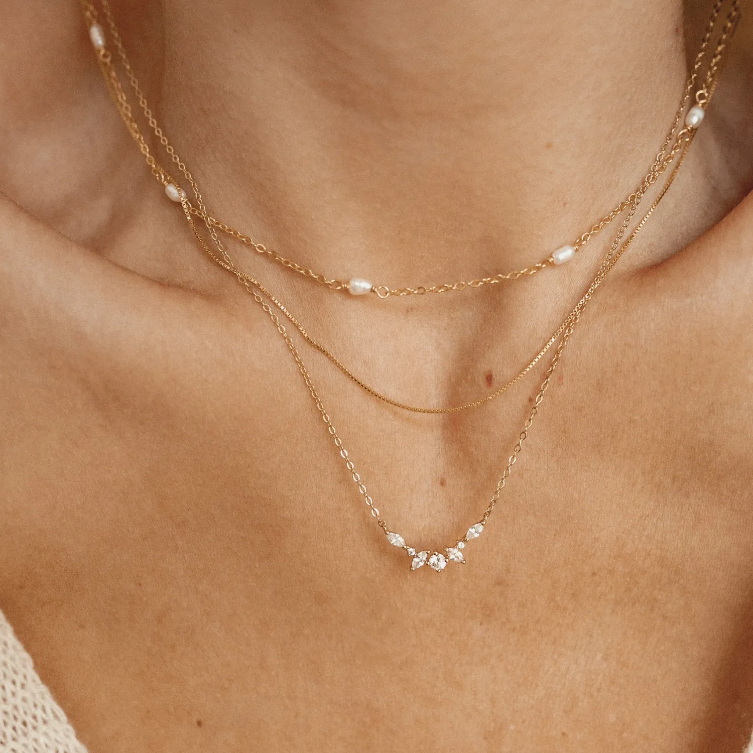 Perlenketten | Filigrane Ketten | Hey Happiness Kette Perlen Sterlingsilber