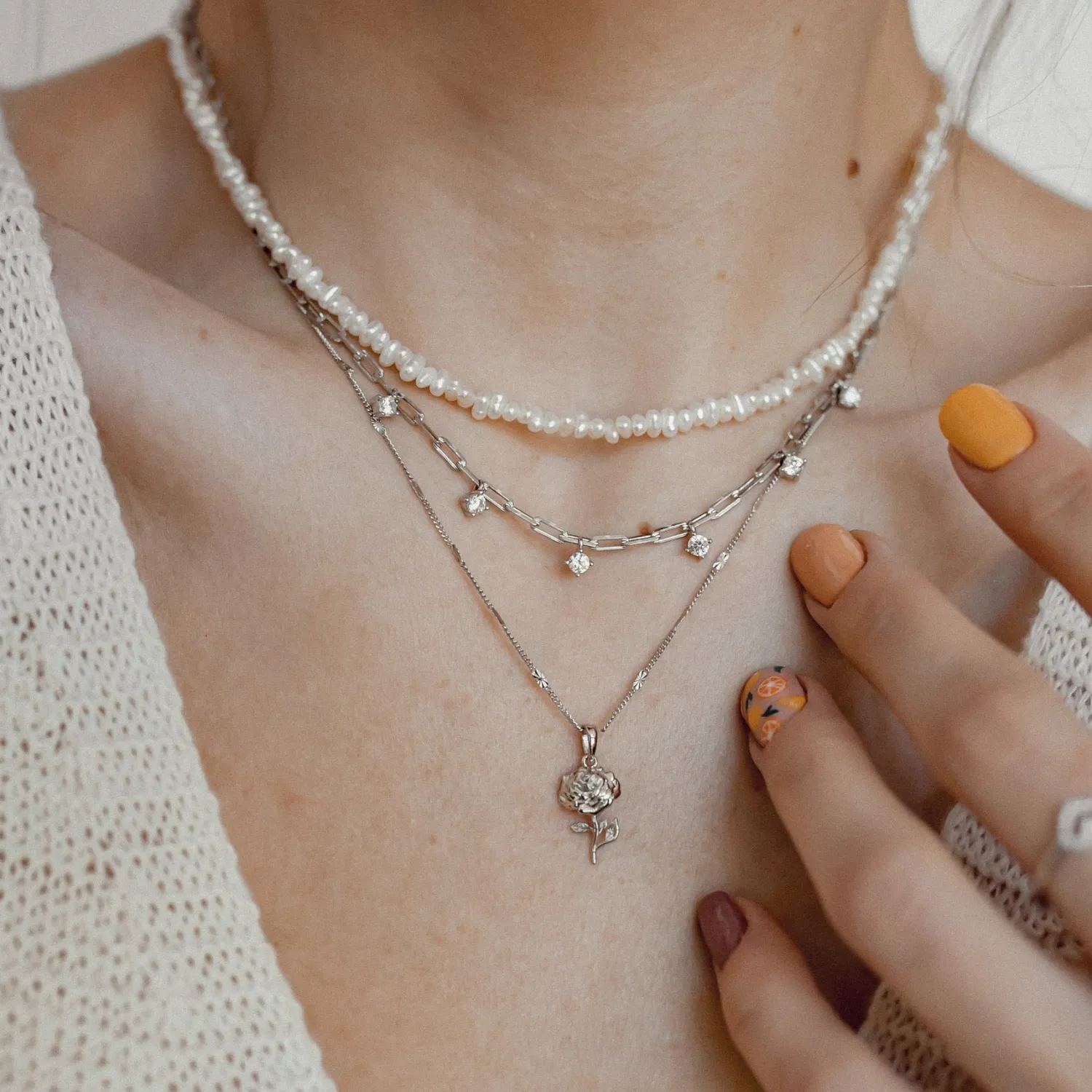 Filigrane Ketten | Hey Happiness Kette Rose Anhänger Sterlingsilber Silver
