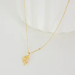 Filigrane Ketten | Hey Happiness Kette Rose Anhänger Sterlingsilber in Gold
