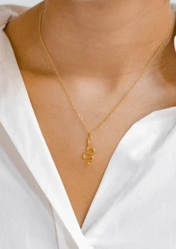 Filigrane Ketten | Hey Happiness Kette Schlange Anhänger Sterlingsilber in Gold