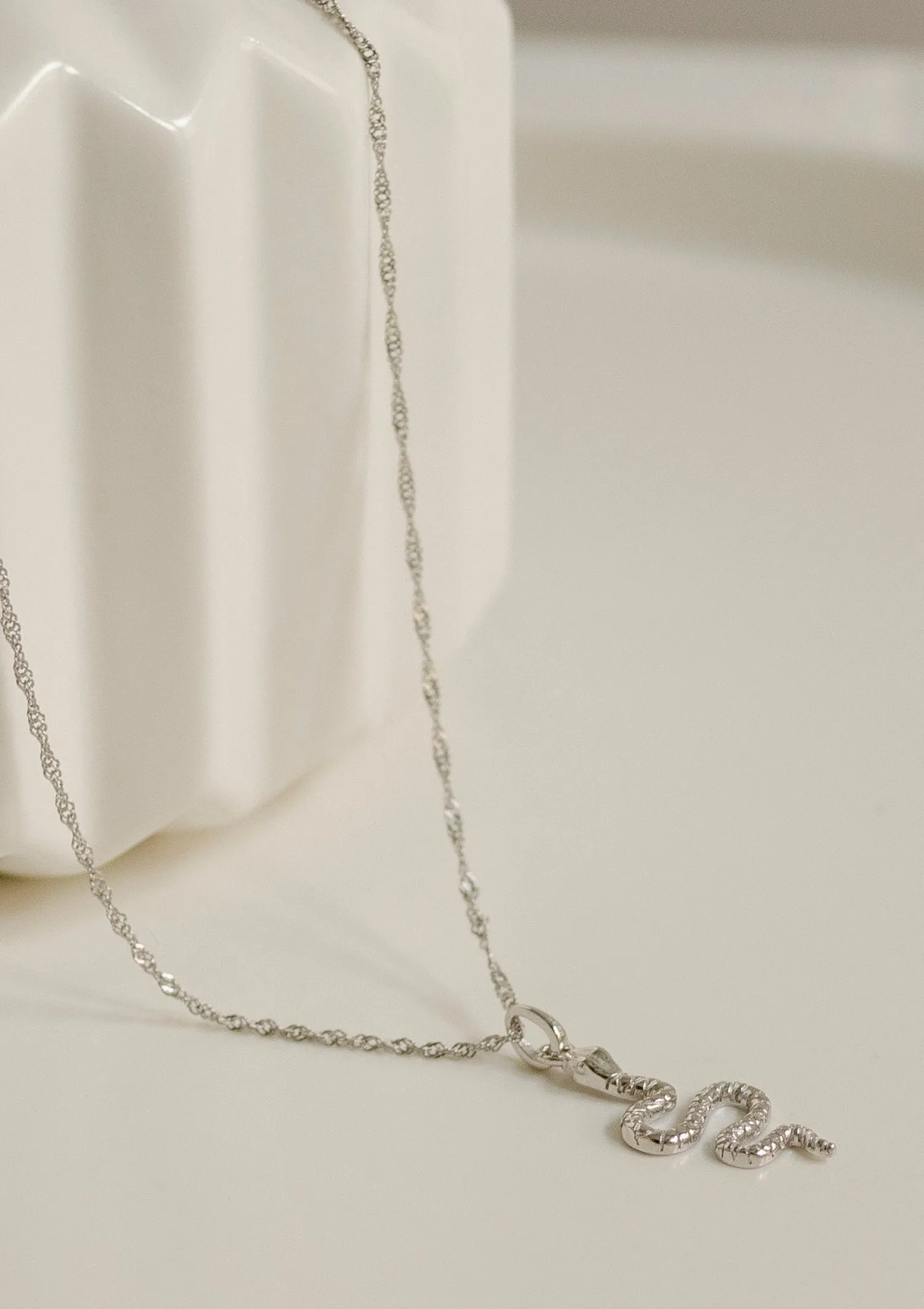 Filigrane Ketten | Hey Happiness Kette Schlange Anhänger Sterlingsilber Silver
