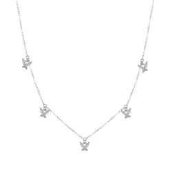Filigrane Ketten | Hey Happiness Kette Schmetterling Anhänger mit Schmucksteinen Sterlingsilber