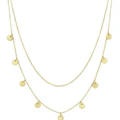 Filigrane Ketten | Hey Happiness Kette Strukturierter Kreis in farbe Gold