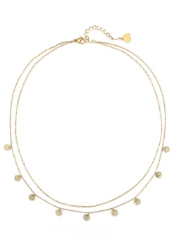 Filigrane Ketten | Hey Happiness Kette Strukturierter Kreis in farbe Gold