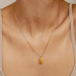Filigrane Ketten | Hey Happiness Kette Viereck Anhänger Gold