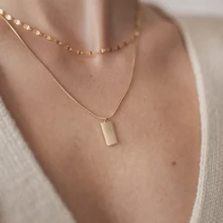 Filigrane Ketten | Hey Happiness Kette Viereck Anhänger Gold