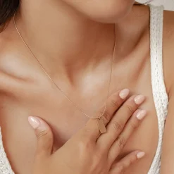 Filigrane Ketten | Hey Happiness Kette Viereck Anhänger Rosegold Rose Gold