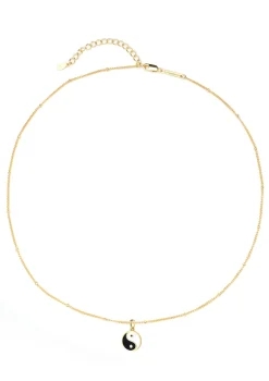 Filigrane Ketten | Hey Happiness Kette Yin Yang Anhänger Sterlingsilber in Gold
