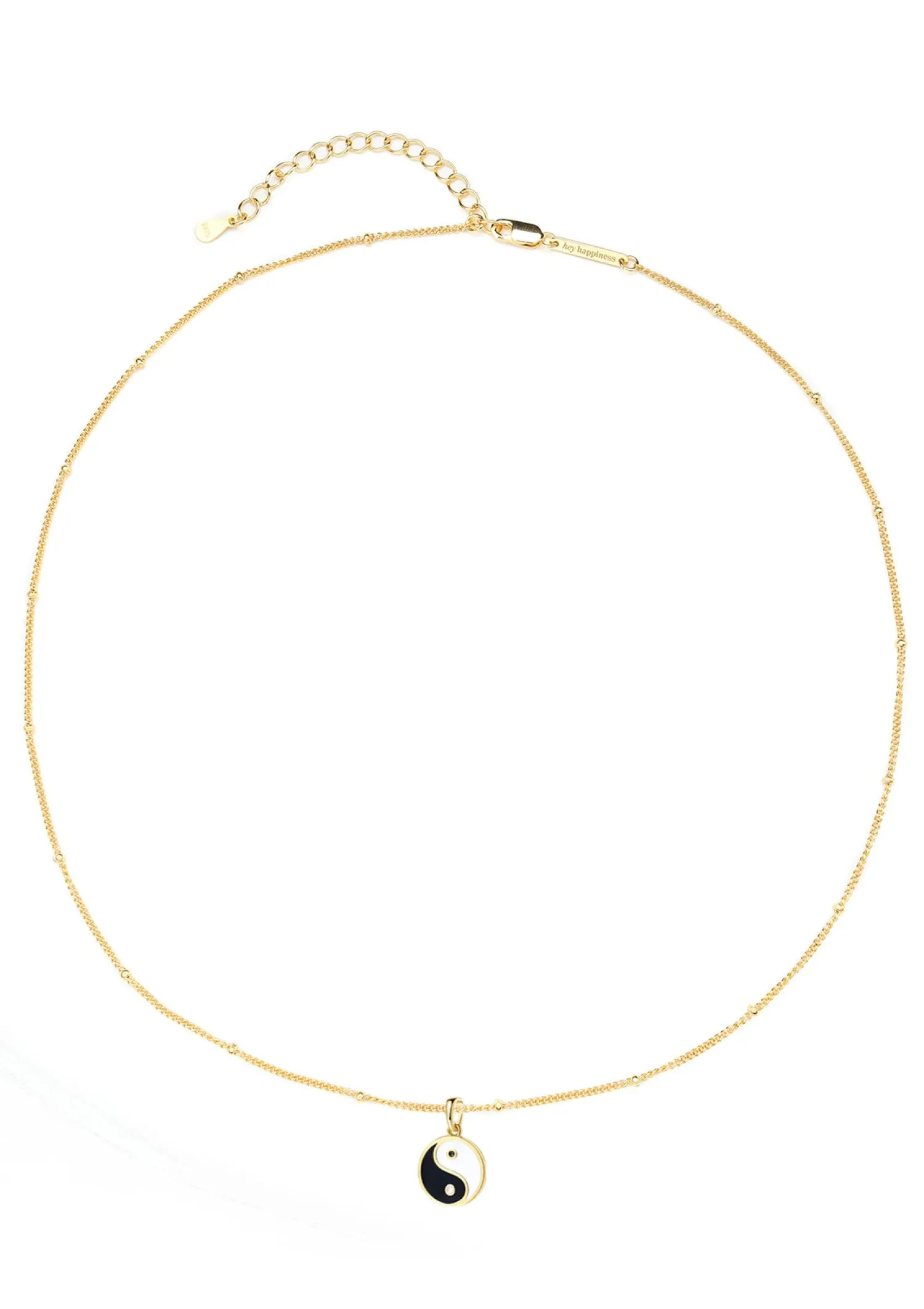 Filigrane Ketten | Hey Happiness Kette Yin Yang Anhänger Sterlingsilber in Gold