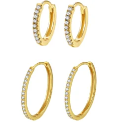 Earring Stack Sets | Creolen | Hey Happiness Klare Steine Creolen Ohrringe Set aus Sterlingsilber