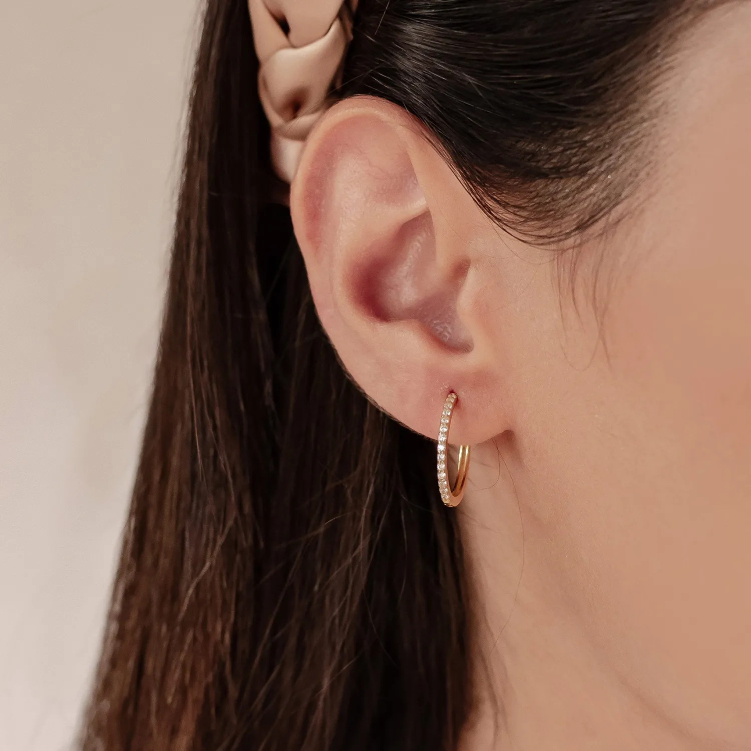 Creolen | Hey Happiness Klare Steine Creolen Ohrringe aus Sterlingsilber