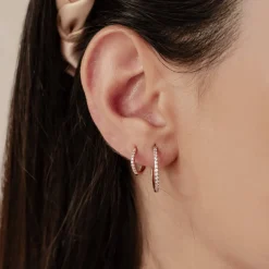 Earring Stack Sets | Creolen | Hey Happiness Klare Steine Creolen Ohrringe Set aus Sterlingsilber
