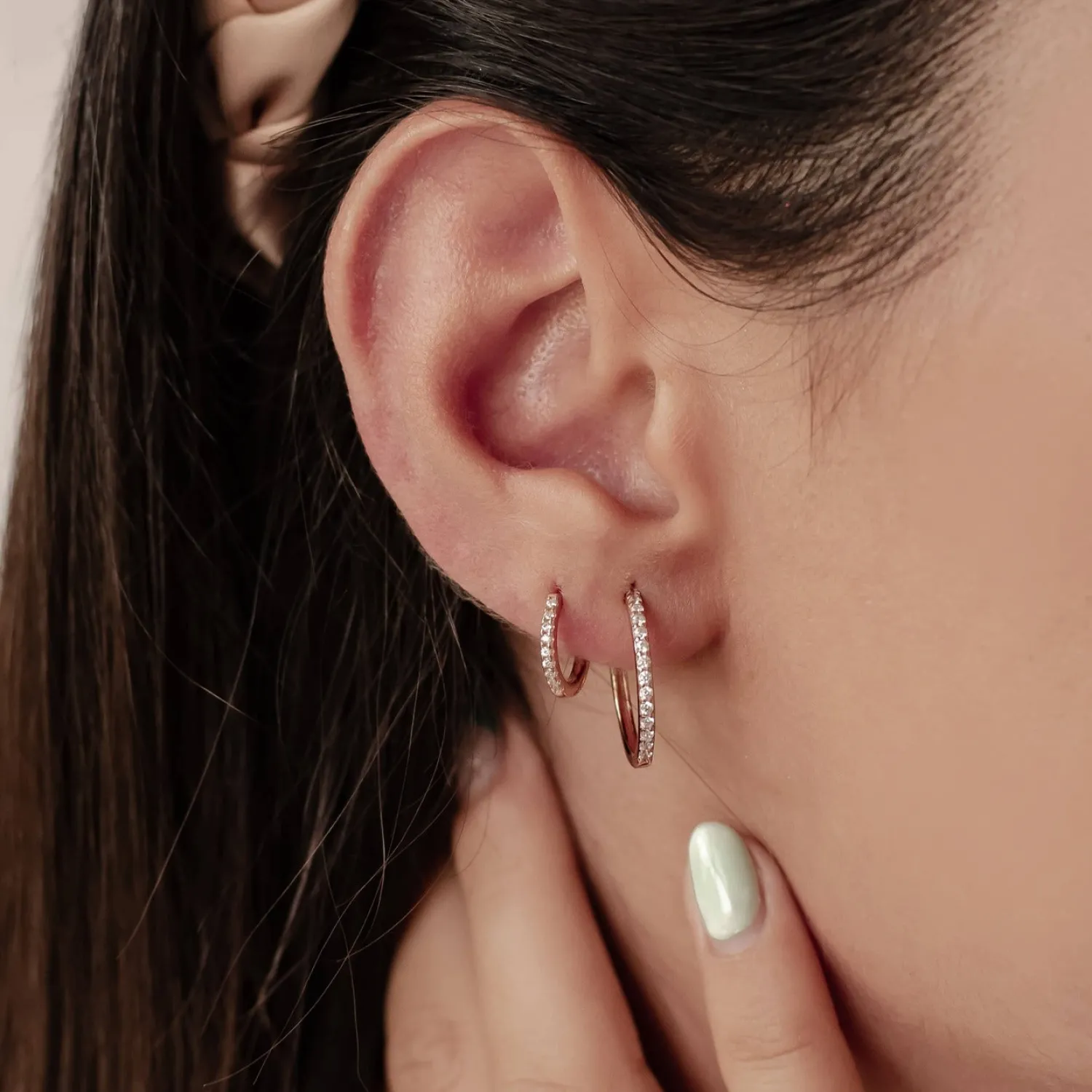 Earring Stack Sets | Creolen | Hey Happiness Klare Steine Creolen Ohrringe Set aus Sterlingsilber