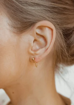 Ohrstecker | Hey Happiness Klassische Kette-Ohrstecker aus Sterlingsilber in Gold