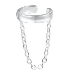Ear Cuffs | Ohrstecker | Hey Happiness Klassischer Ear Cuff Ohrring mit Kettchen Sterlingsilber Silver