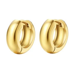 Creolen | Hey Happiness Kleine Chunky Creolen in farbe Gold