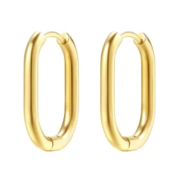 Creolen | Hey Happiness Kleine Dünne Ovale Creolen in Goldfarbe