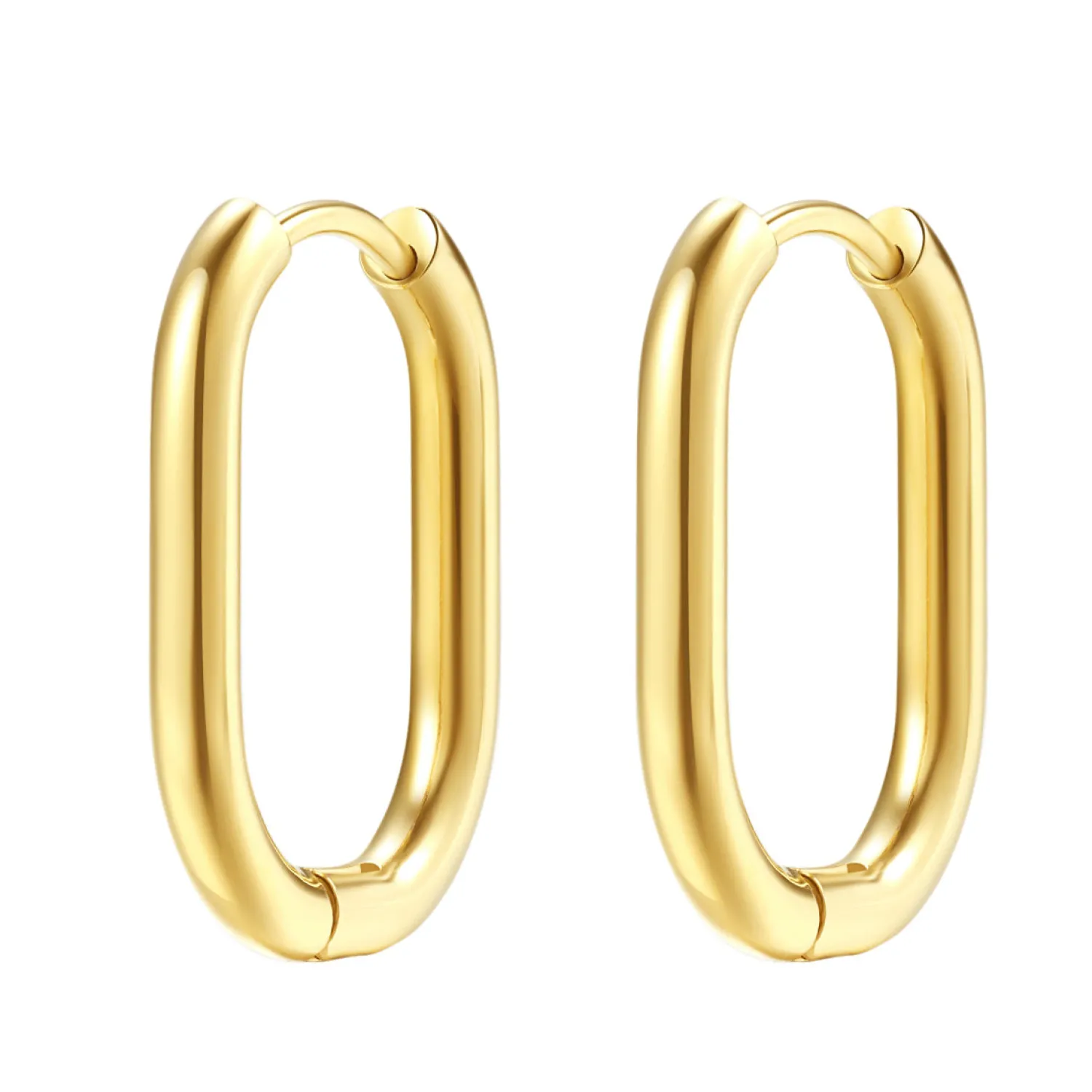 Creolen | Hey Happiness Kleine Dünne Ovale Creolen in Goldfarbe