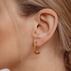 Creolen | Hey Happiness Kleine Dünne Ovale Creolen in Goldfarbe