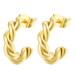 Creolen | Hey Happiness Kleine Gedrehte Creolen in Gold