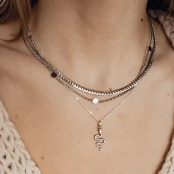 Filigrane Ketten | Hey Happiness Kleine Plättchen Kette in Silberfarbe Silver