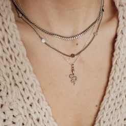 Filigrane Ketten | Hey Happiness Kleine Plättchen Kette in Silberfarbe Silver