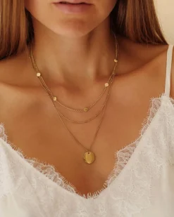 Filigrane Ketten | Hey Happiness Kleine Plättchen Kette in Goldfarbe