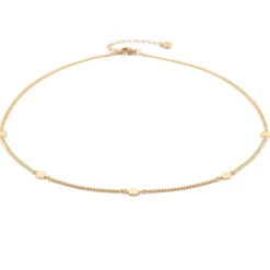 Filigrane Ketten | Hey Happiness Kleine Plättchen Kette in Goldfarbe