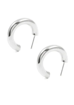 Creolen | Hey Happiness Kleine Runde Creolen Ohrringe in Silberfarbe Silver