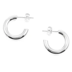 Creolen | Hey Happiness Kleine Runde Creolen Ohrringe in Silberfarbe Silver