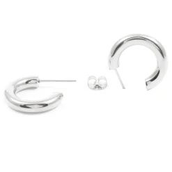 Creolen | Hey Happiness Kleine Runde Creolen Ohrringe in Silberfarbe Silver