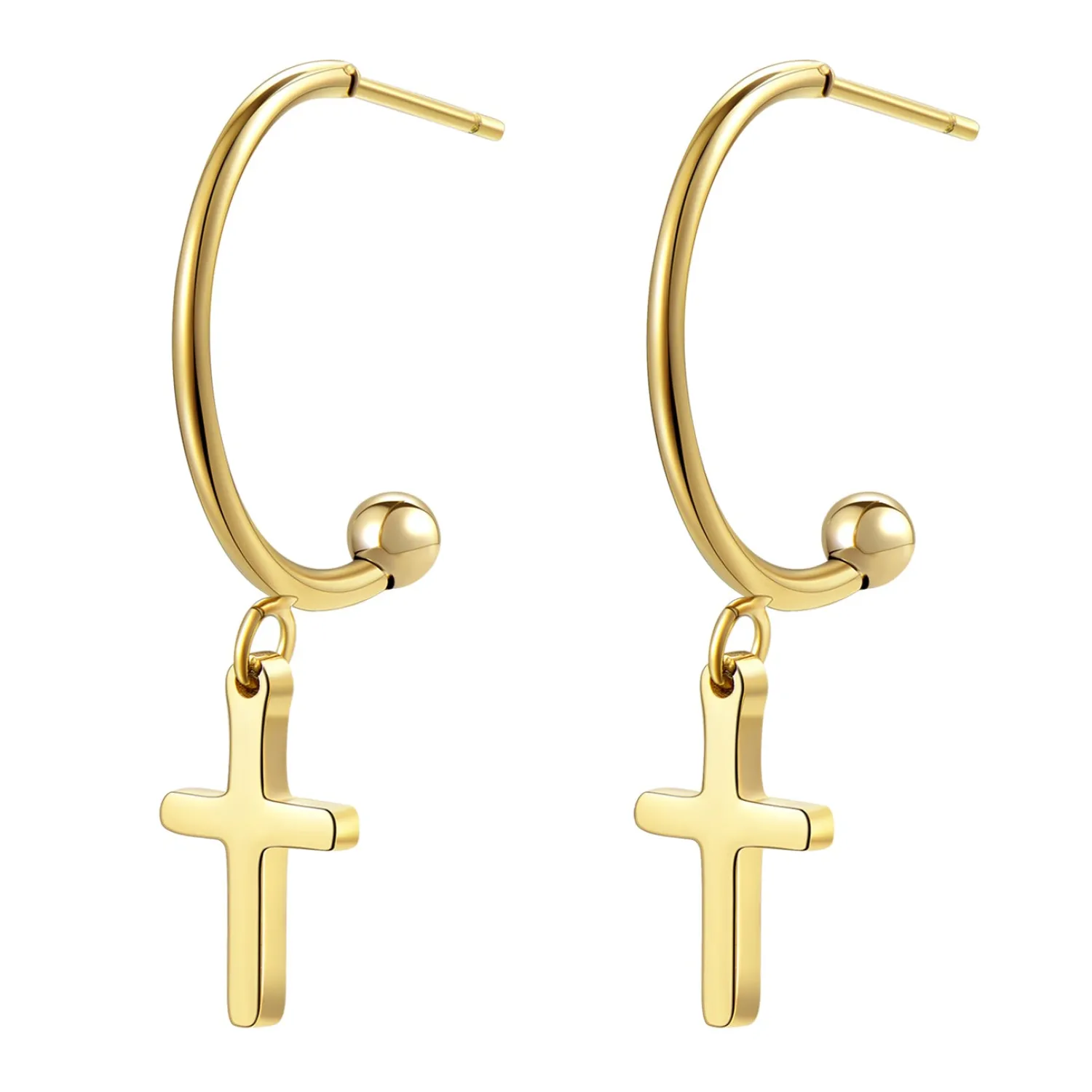 Creolen | Hey Happiness Kreuz Creolen farbe Gold