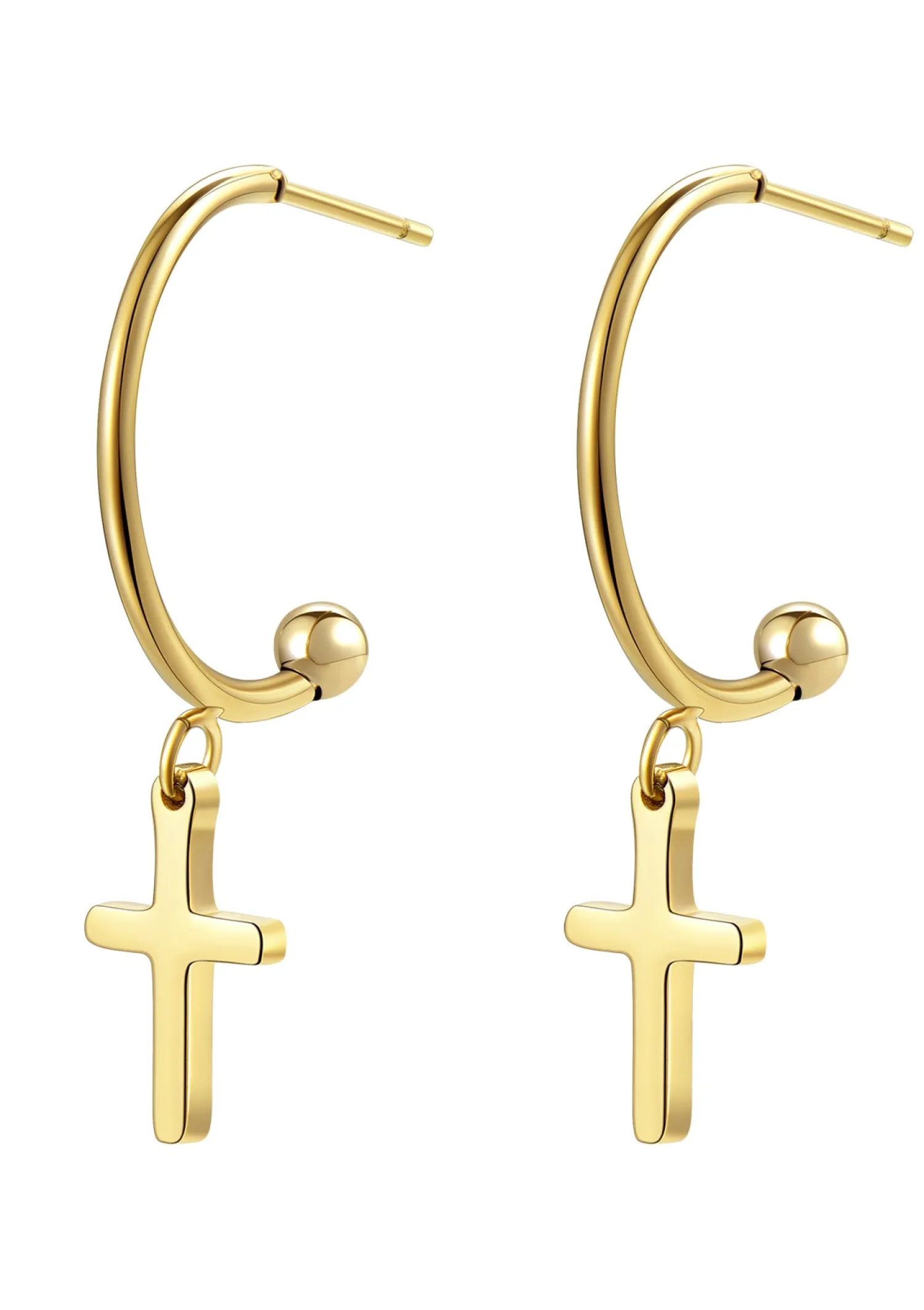 Creolen | Hey Happiness Kreuz Creolen farbe Gold