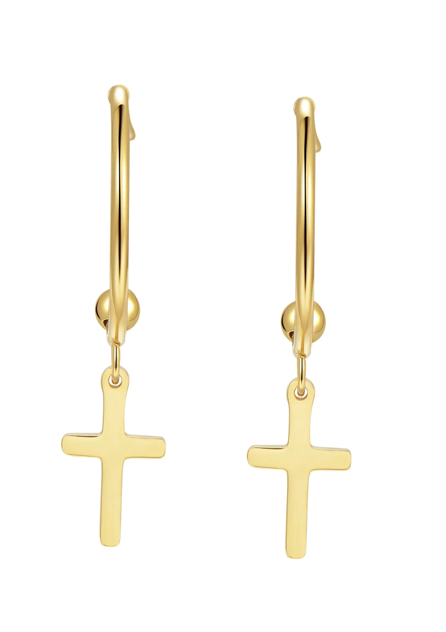 Creolen | Hey Happiness Kreuz Creolen farbe Gold