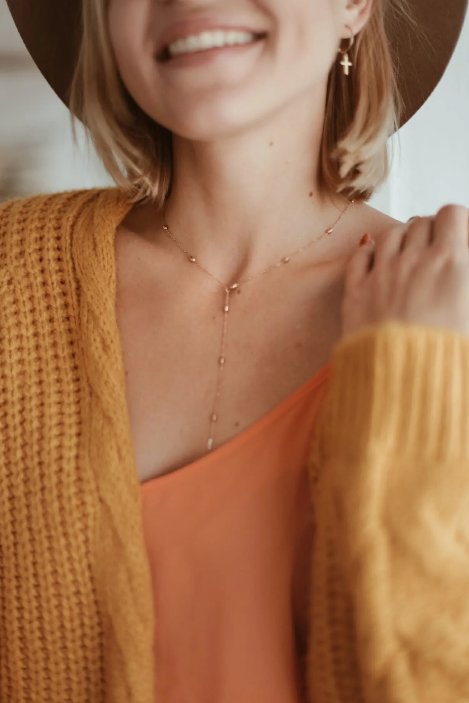Creolen | Hey Happiness Kreuz Creolen farbe Gold