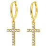 Huggie Ohrringe | Hey Happiness Kreuz Huggies Creolen Sterlingsilber in Gold