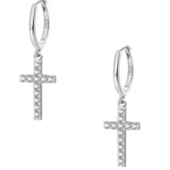 Huggie Ohrringe | Hey Happiness Kreuz Huggies Creolen Sterlingsilber in Gold