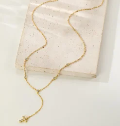 Lariat Necklaces | Filigrane Ketten | Hey Happiness Kreuz Y Lariat Kette aus Sterlingsilber