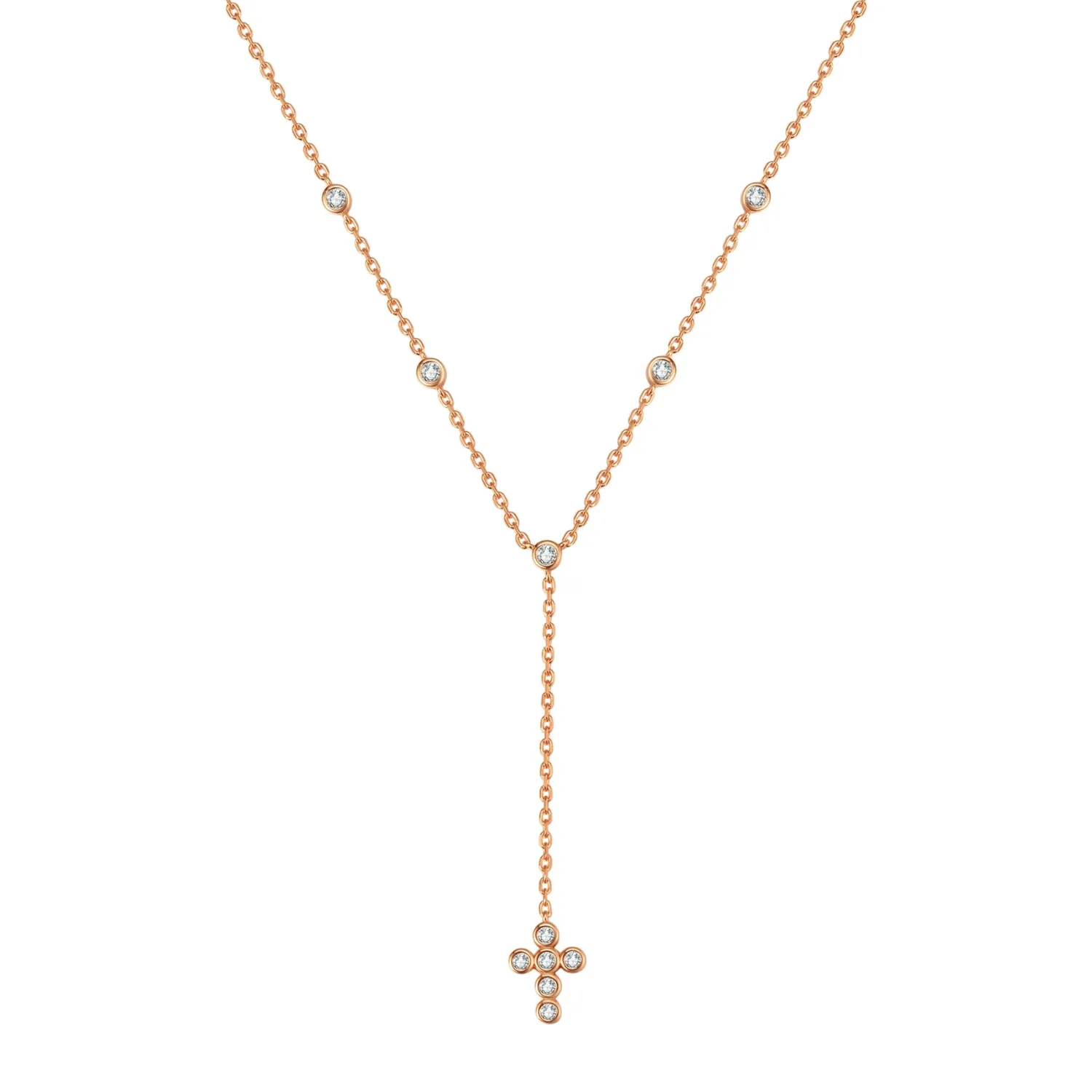 Lariat Necklaces | Filigrane Ketten | Hey Happiness Kreuz Y Lariat Kette aus Sterlingsilber