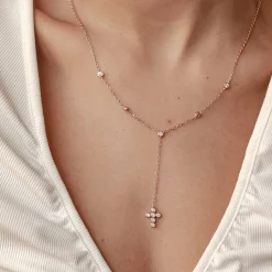 Lariat Necklaces | Filigrane Ketten | Hey Happiness Kreuz Y Lariat Kette aus Sterlingsilber