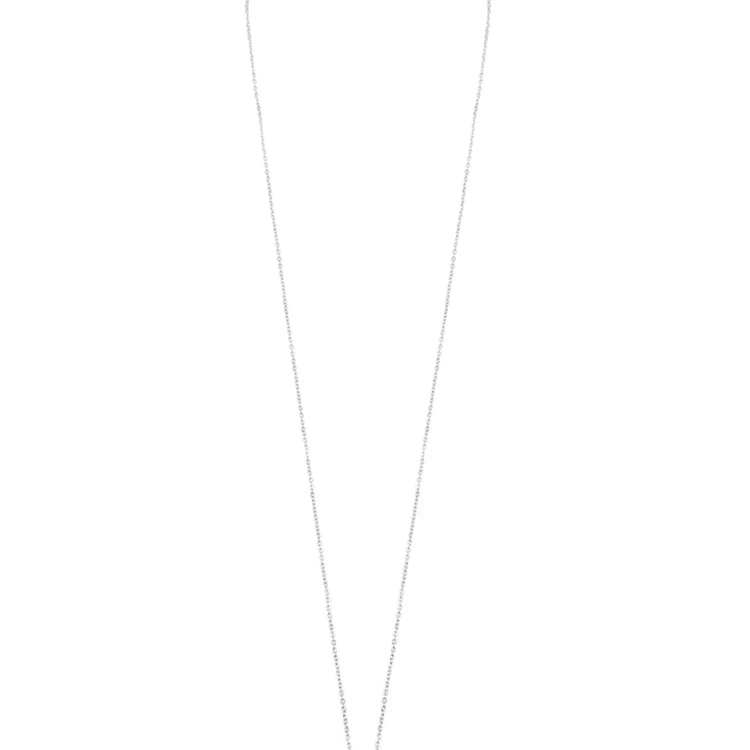 Filigrane Ketten | Hey Happiness Lange Kette Viereck Anhänger in Silberfarbe Silver