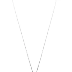 Filigrane Ketten | Hey Happiness Lange Kette Viereck Anhänger in Silberfarbe Silver