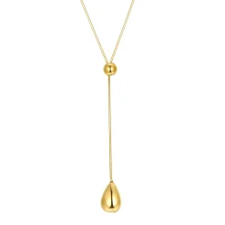 Filigrane Ketten | Lariat Necklaces | Hey Happiness Lariat Y Doppeltropfen Halskette aus Edelstahl
