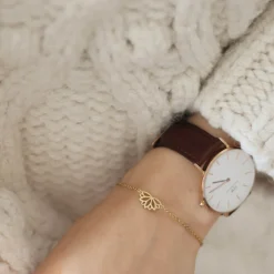 Charm Armbänder | Hey Happiness Lotus Armband in farbe Gold