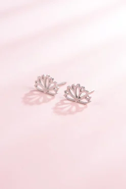 Ohrstecker | Hey Happiness Lotus Ohrstecker Silberfarbe Silver